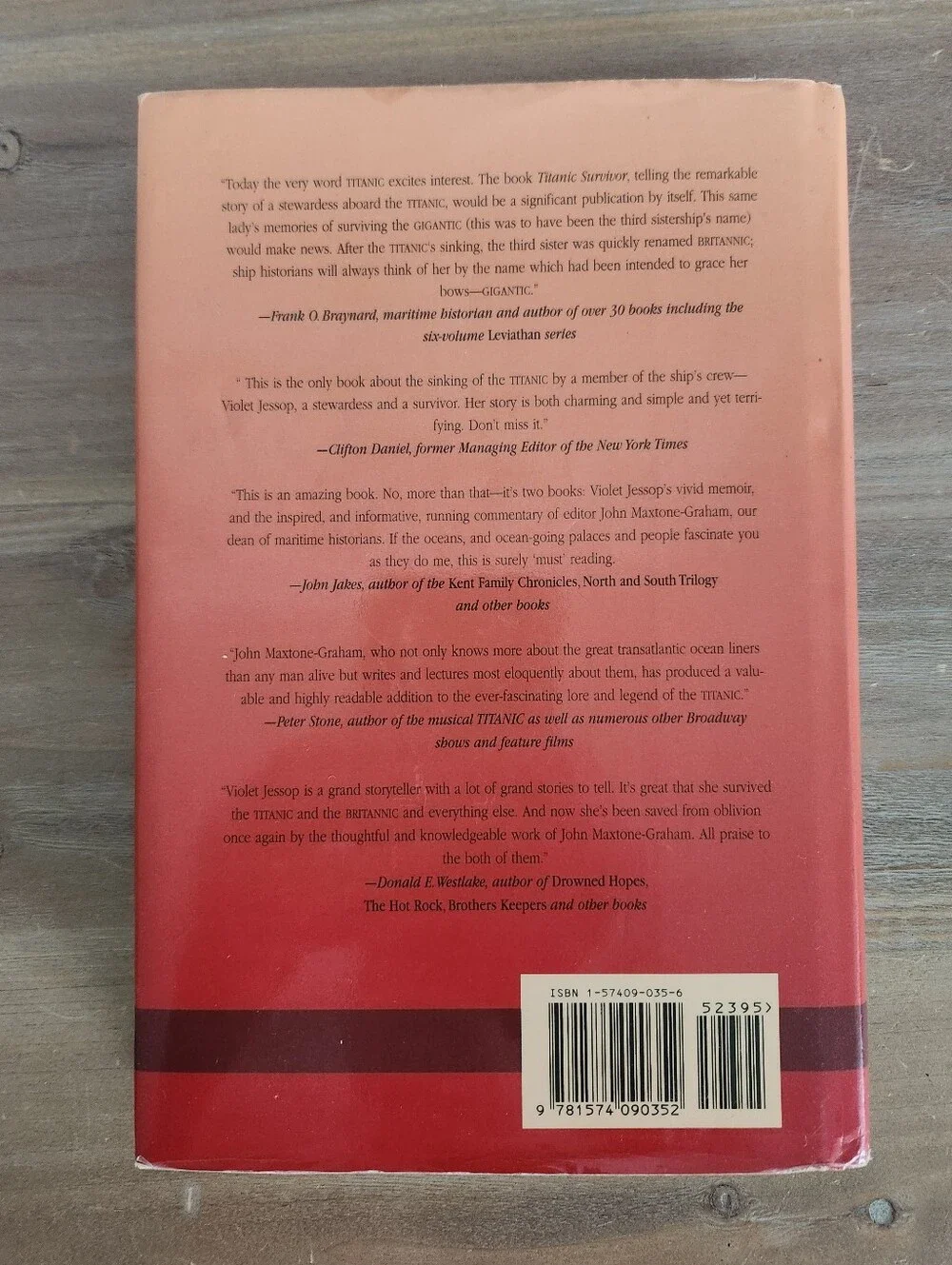 Titanic Survivor Violet Jessop Hardcover Memoir Titanic Britannic Shipwreck Book